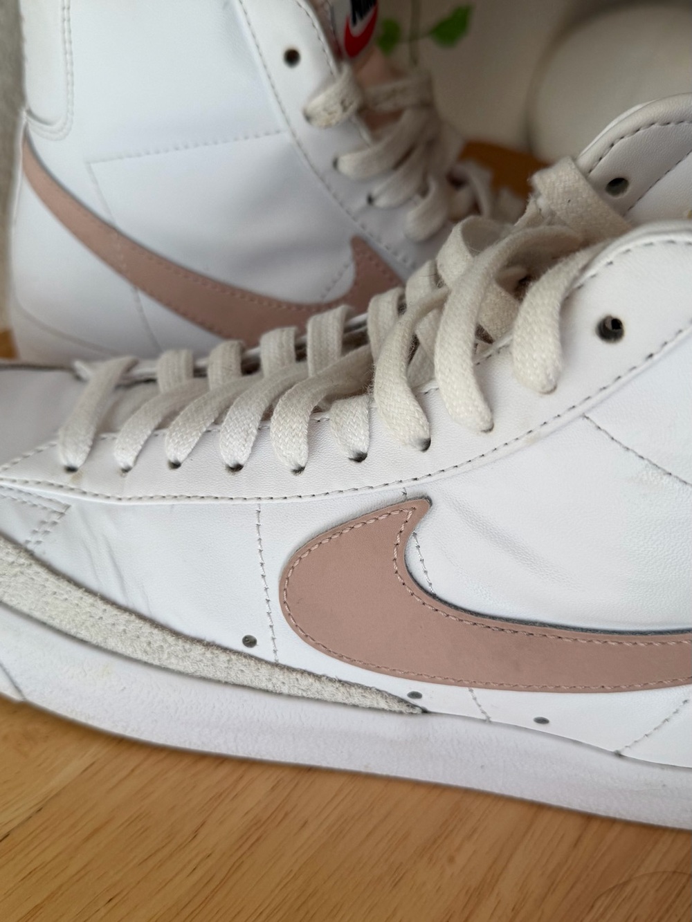 Nike White Tan Athletic Shoes High Top - Picture 2 of 8